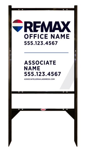Angle Iron Frame and Associate Name Sign Panel unit, 30h x 24w, Steel